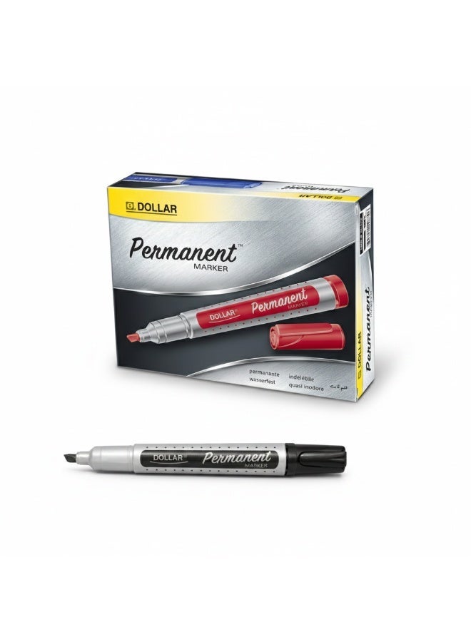 DOLLAR PERMANENT MARKER (Pack of 12) - Professional Chisel Tip for Calligraphy & Crafts - Image 1